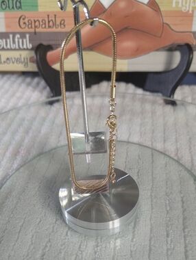 Gold Tone Women's  Snake Chain Anklet With Extender